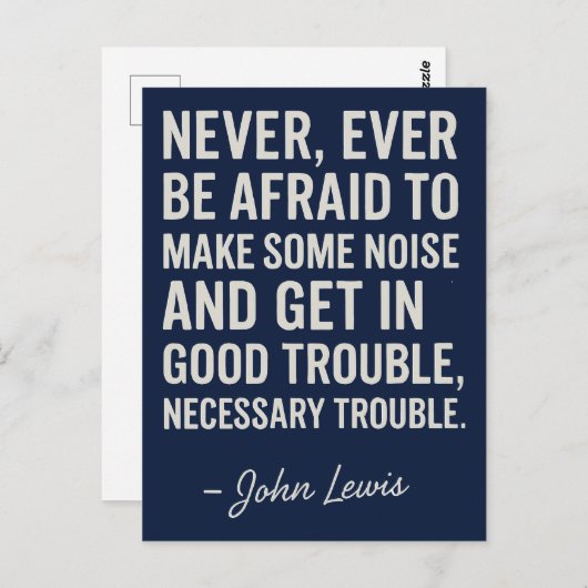 Never Be Afraid to Get in Good Trouble, John Lewis ポストカード (正面/裏面)