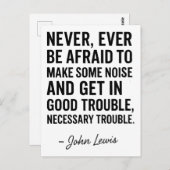 Never Be Afraid to Get in Good Trouble, John Lewis ポストカード (正面/裏面)