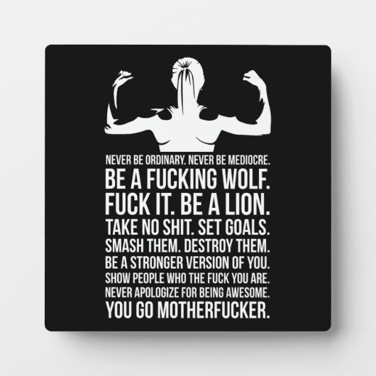 Never Be Ordinary – 女性フィットネス やる気を起こさせる フォトプラーク (正面)