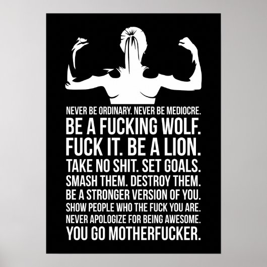 Never Be Ordinary – 女性フィットネス やる気を起こさせる ポスター (正面)