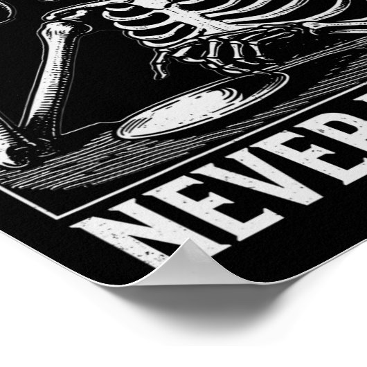 Never Better Halloween Skeleton Drinking Coffee  ポスター (角)