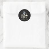Never Better Skeleton Coffeeハロウィーンティー ラウンドシール (バッグ)