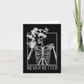 Never Better Skeleton Coffee Halloween Co カード (正面)