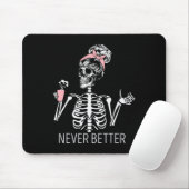 Never Better Skeleton Coffee Halloween Co マウスパッド (マウス)