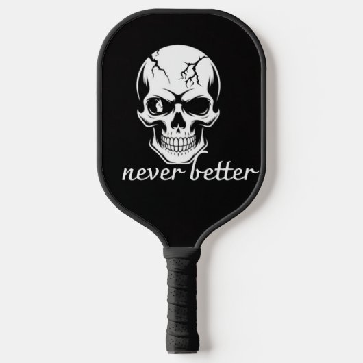 Never Better Skull Graphic ピックルボールラケット (正面)