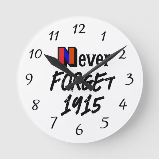 Never Forget 1915 Clock ラウンド壁時計 (正面)