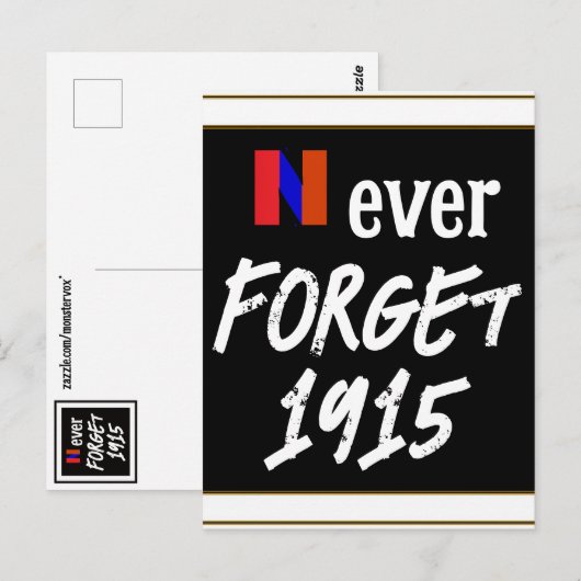 Never Forget 1915 Postcard ポストカード (正面/裏面)