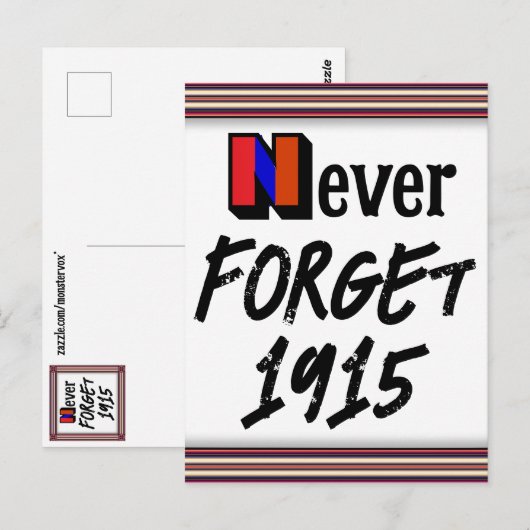 Never Forget 1915 Postcard ポストカード (正面/裏面)