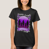 Never Forget Alzheimer's Awareness Retro Purple Fa Tシャツ (正面)