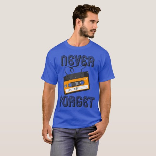 Never Forget Analog Cassetteape 80S 90S Tシャツ (正面フル)