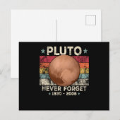 Never Forget Pluto Retro Space Science ポストカード (正面/裏面)