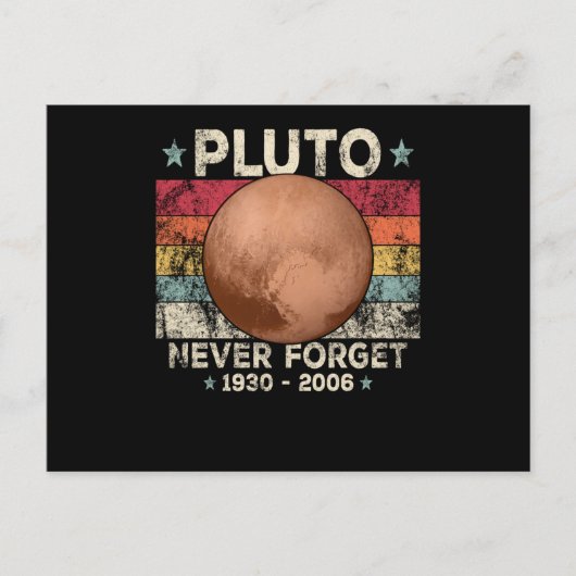 Never Forget Pluto Retro Space Science ポストカード (正面)