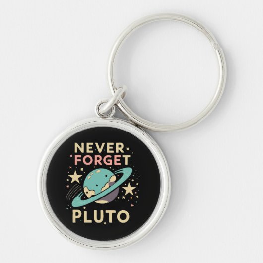Never Forget Pluto Space Science キーホルダー (正面)