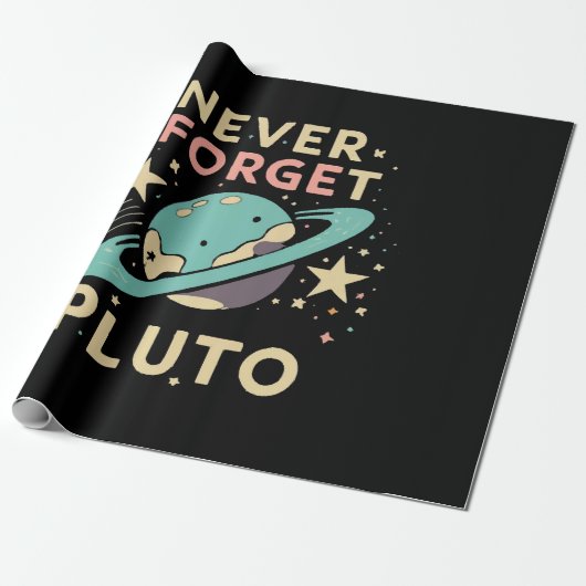 Never Forget Pluto Space Science ラッピングペーパー (アンロールド)