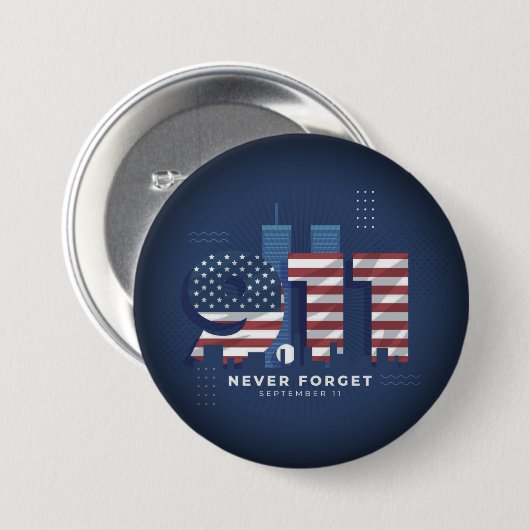 Never forget September 11 Button 缶バッジ (正面&裏面)