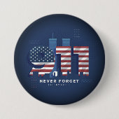 Never forget September 11 Button 缶バッジ (正面)