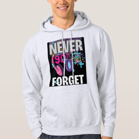 Never Forget the 90s Retro Art Print パーカ (正面)