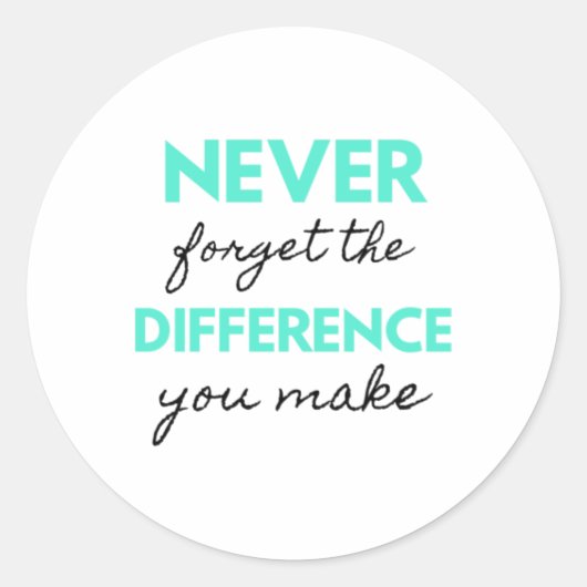 Never Forget The Difference You Make 2 ラウンドシール (正面)