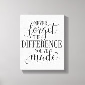 Never Forget the Difference You’ve Made キャンバスプリント (正面)