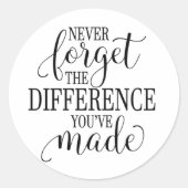 Never Forget the Difference You’ve Made ラウンドシール (正面)