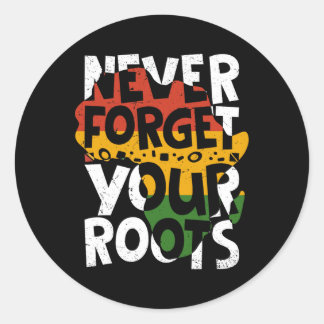 Never Forget Your Roots Afro American Black Histor ラウンドシール