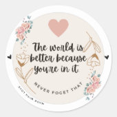 Never Forget Your Worth ラウンドシール (正面)