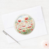 Never Forgotten Memorial Day Watercolor Poppy ラウンドシール (封筒)