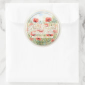 Never Forgotten Memorial Day Watercolor Poppy ラウンドシール (バッグ)