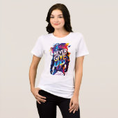 Never Give Up トライブレンドTシャツ (正面全面)