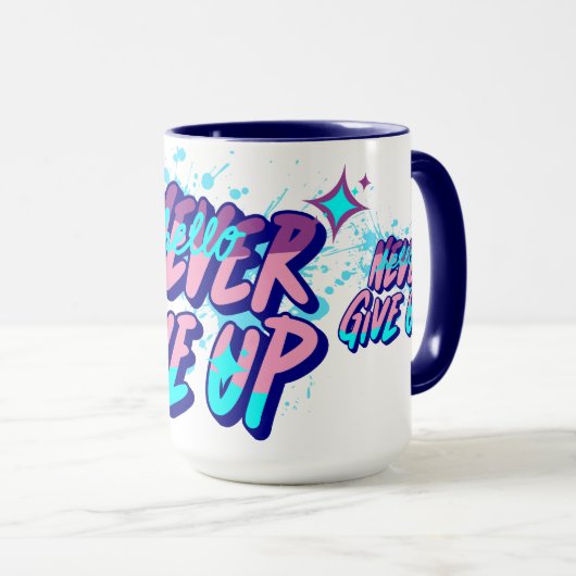 NEVER GIVE UP  マグカップ (正面右)