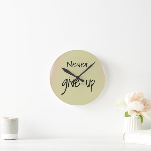 Never give up ラウンド壁時計 (ホーム)
