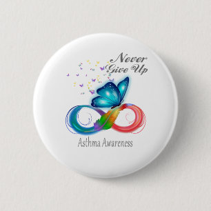 Never Give Up Asthma Awareness 缶バッジ