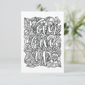 Never Give Up! Color Your Own Note Card サンキューカード (スタンド正面)