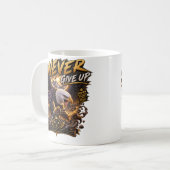 Never Give Up Eagle – Powerful コーヒーマグカップ (正面左)