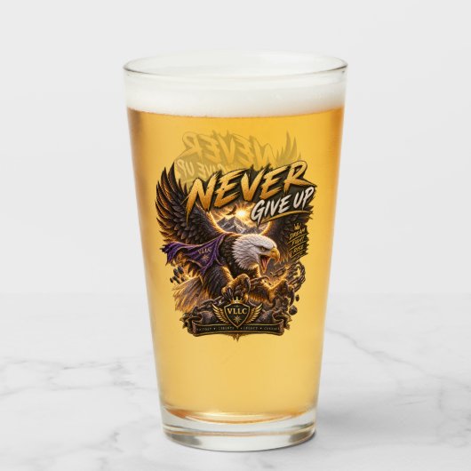 Never Give Up Eagle – Powerful タンブラーグラス (ドリンク正面)