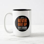 Never Give Up Inspirational Coffee Mug ツートーンマグカップ (左)
