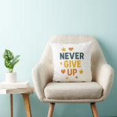 Never Give Up Motivational Quote T-Shirt クッション (椅子)