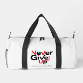 Never Give Up Motivational T-Shirt – Inspirational ダッフルバッグ (裏面)