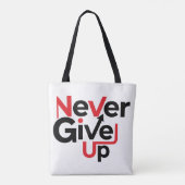 Never Give Up Motivational T-Shirt – Inspirational トートバッグ (裏面)