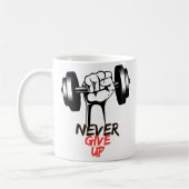 Never Give Up Mug コーヒーマグカップ (左)