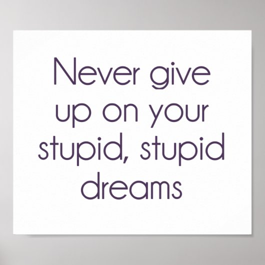 Never Give Up On Your Stupid Dreams ポスター (正面)