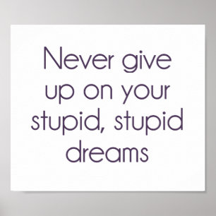 Never Give Up On Your Stupid Dreams ポスター