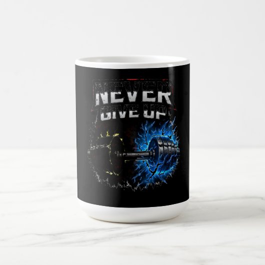 Never Give Up – Resilience Gym Motivation コーヒーマグカップ (中央)