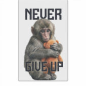 Never Give Up - Resilient Baby Monkey with Teddy B シール (正面)