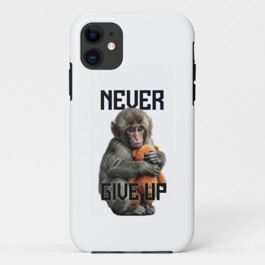 Never Give Up - Resilient Baby Monkey with Teddy B Case-Mate iPhoneケース (裏面)