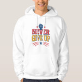 Never give up t shirt  パーカ (正面)
