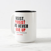 Never Give Up Two-Tone Mug ツートーンマグカップ (正面左)