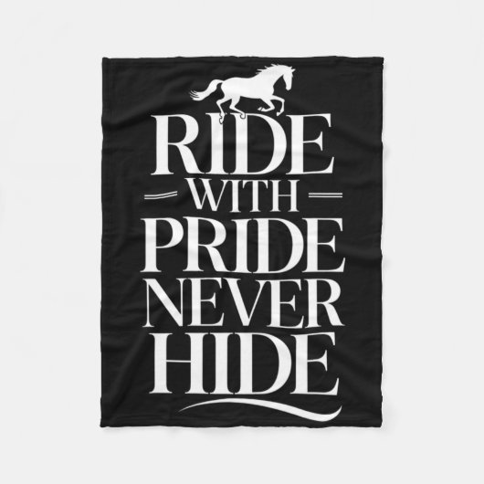 Never Hide Equestrians &馬好き フリースブランケット (正面)