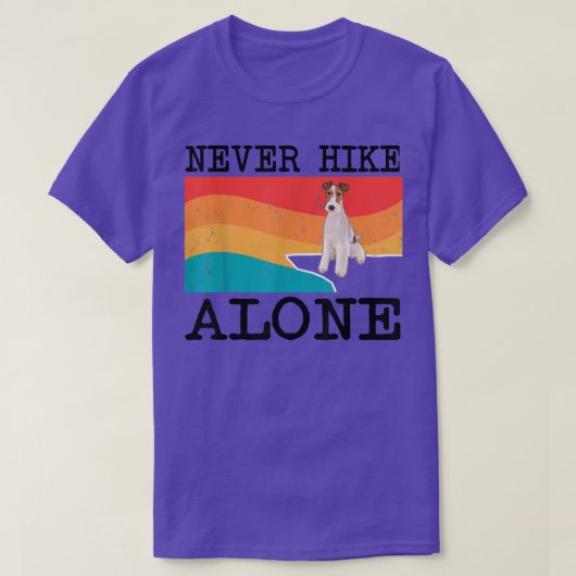 Never Hike Alone Wire Fo Terrier Graphic Hiking  Tシャツ (デザイン正面)