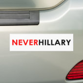 Never Hillary Bumperシール（白） バンパーステッカー (車上)